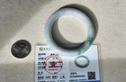 Certified  Natural Burma Grade A Jadeite Bangle Lavender Green Flower 52 Mm 