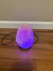 Pink Himalayan Salt Crystal Rock Lamp Wooden Base Usb Night Light 6 Inches Tall