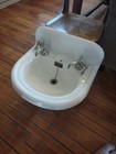 Antique Cast Iron Porcelain Wall Mount  Dearborn Peck Faucet  b127 Sink Rare