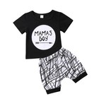 2pcs Newborn Toddler Infant Baby Boy Clothes T-shirt Top shorts Kids Outfits Set