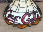 Vintage Coca Cola Tiffany Style Plastic Hanging Light Fixture 12  Dia  X 9 