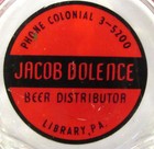 Library  Pa - Glass Advertising Tri Lobe Ashtray - Beer Distriutor Jacob Dolence