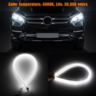 2pcs White 60cm Car Flexible Tube Led Strip Daytime Runnning Drl Light Headlight