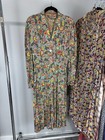 1930s-1950s 11 Dress Lot Vintage Rayon Novelty Textron Glass Buttons Printed L M