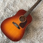 Handmade G-j45 Acoustic Electric Guitar Cherryburst Solid Spruce Top With Pickup