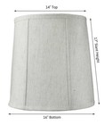 14x16x17 Tall Drum Lampshade Textured Oatmeal Fabric  Large Softback Cylinder