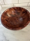 Primitive Hand Turned Carved Mango Burl Wooden Smooth Bowl 7 5    Cottage Core