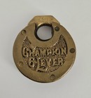 Antique Miller Usa Champion 6 Lever Brass Pancake Push Lock Padlock No Key