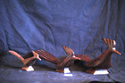 Set Of 3 Hand Carved Road Runner Birds Signed Chito Rodriguez Luna Southwest