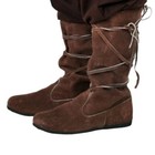 Viking Boots Renaissance Medieval Shoes Suede Leather Cosplay Costume