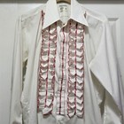 Vtg 70s After Six Pink Ruffles Tuxedo Dress Shirt Ruffled Cuffs Mens 16   33 - L