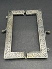 Antique German Silver Purse Frame Rectangular Flower   Leaf Design Stamped