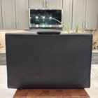 Vintage Black Leather Lawyer Pilot Salesman Briefcase Attache Lock Hard Case Bag