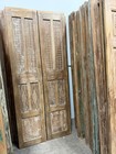 Hand-carved Wooden Barn Doors Vintage Rustic Distressed Sliding Door Pair 80x34