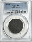 1794 Large Cent Head Of 1794 Pcgs Ag03 Beautiful Coin Looks Very Good