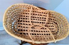Vtg Handwoven Willow Doll Carrier Moses buttocks Basket