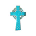 Irish Celtic Cross Blue Clear Religious Symbol Christian Spiritual Art Decor