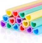 15pcs Heart Shaped Silicone Reusable Drinking Straws 10  Long Bpa-free For Tumbl