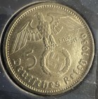 1936 A Germany 2 Paul Von Hindenburg 90  Silver German Third Reich 5 Mark Coin