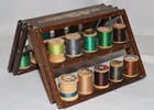 Vintage Fasco Expanding Sewing Thread Holder With 20 Wooden Spools