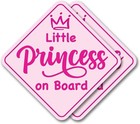 Baby On Board Sign  Princess Design  2 Stickers  6  Strong Adhesive
