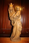 Antique 22  Hand Carved Wood Our Lady Virgin Mary Jesus Statue Figure Sculpture