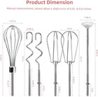 Hand Mixer Attachments  6 Pcs Replacement Set With Beaters  Dough Hooks  Whisk A