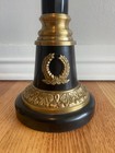 Black   Brass Neoclassical 16 5  Tall Heavy Candleholders Vintage
