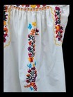 Mexican Oaxacan Top   Vintage 70 s White Hand Embroidered Hippie Blouse