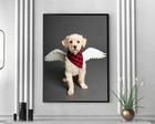 Custom Dog Angel Add Wings Memorial Printed On Canvas Pet Portrait From Photo