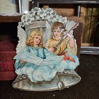 Victorian Angel Bell Die Cut Scrap Card Antique Ephemera
