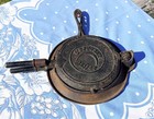 Antique Cast Iron Fanner Mfg No  8 Crescent Waffle Maker With Low Base C8