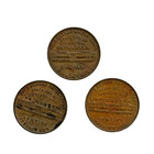 1937 Los Angeles City Hall Transportation Token Set Of 3 La Transit Coins Ca
