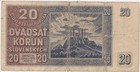 Slovakia 20 Korun 1939 Not Perforated Used