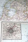 1927 Original Vintage Italian Map Holland Netherlands Belgium Amsterdam Brussels