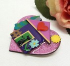 Heart Shaped House   Black Cat Pin  Echo   Hara Collectible Pin  Brooch