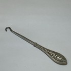 Antique Sterling Silver Shoe Button Hook 4-5 8in Victorian Art Nouveau Repousse