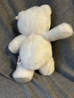 Vintage 1989 Dakin Teddy Bear Plush White Pink Heart Bow Stuffed Animal Toy