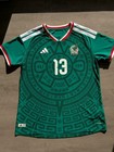 Adidas W-mexico National Football Home Jersey - Game Worn  Signed -size L 