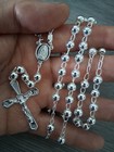 Rosario De Plata 925  26  6mm  Catholic Silver Rosary Plata Real Autentica