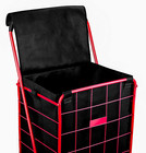Folding Grocery Basket Cart Shopping Wheel Large Utility Laundry 18  X 15  X 24 