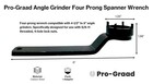 Pro-graad Angle Grinder Wrench  4-prong Spanner For 4-1 2      9    Grinders 4 Hole   
