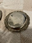 Vintage Etched 4  Coasters - Silver Plated On Steel - Made In Italy - Set Of 4