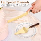 Gold Cake Cutting Set For Wedding  Wood Cake Knife And Server Set  Vintage