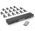 Mt-viki 16 Port Hdmi Kvm Switch 4k 30hz Usb2 0 16 In 1 Out Rack Mount Console