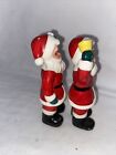 Vintage Japan Santa Claus Christmas Holiday Salt   Pepper Shakers Candy   Bell
