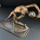 Art Deco Nude Figural Bookends End Of Day Style Vintage Decor Heavy Bronze Tone