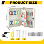48-keys Steel Key Lock Box - Wall Mount Key Cabinet With Colorful Secure