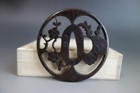 Akasaka Tsuba Ume Paulownia Openwork Nbthk Certification Paper Sword Fitting