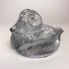 Blenko Ice Block Art Glass Duck Bookends Pair Vintage Mid Century 6 5 d